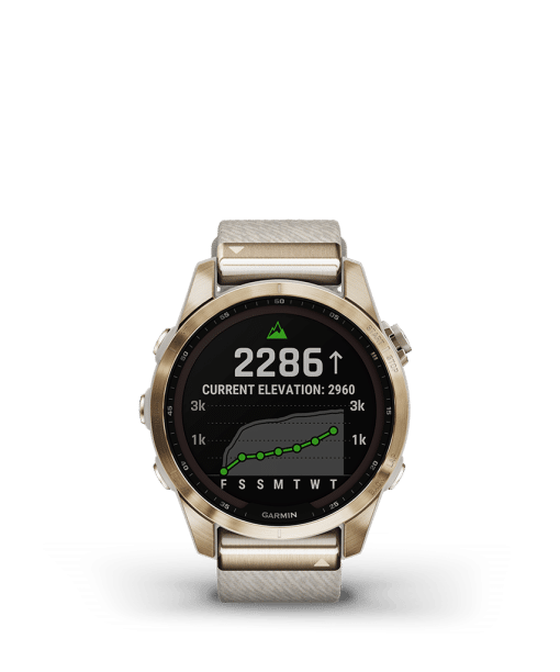 Alternative view of Garmin Fenix 7S Sapphire Solar Cream Gold