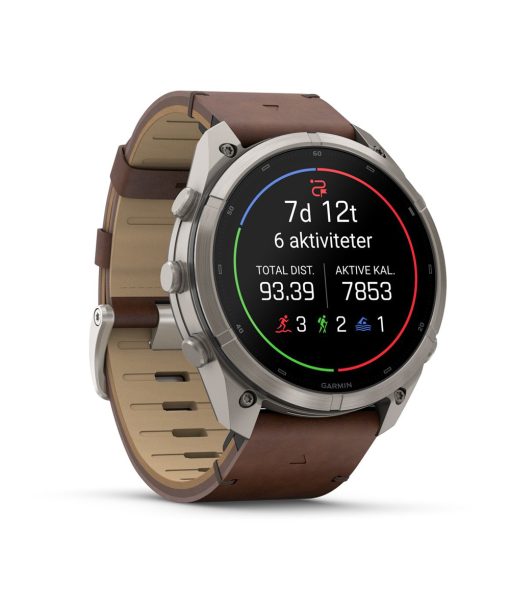 Garmin fēnix® 9 Pro – inReach®, 51mm - Titan med valnøttfarget skinnrem - Bilde 3