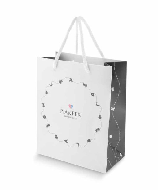 Pia & Per - Halskjede i forgylt sølv - Hjerte med rosemotiv - Bilde 3