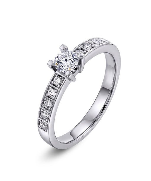 Ring i hvitt gull med diamanter 0,50 ct TW/SI