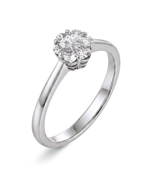 Ring i hvitt gull med diamant 0,30 ct W/SI