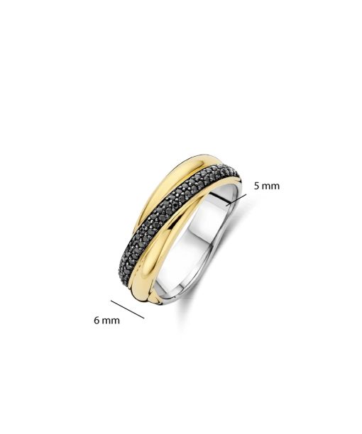 Ti Sento Black Zirconia Crossover Ring - S model - Bilde 4