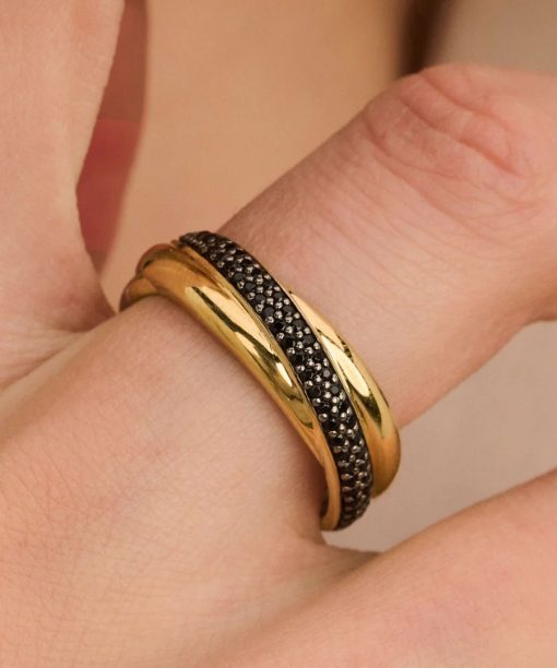 Ti Sento Black Zirconia Crossover Ring - S model - Bilde 5