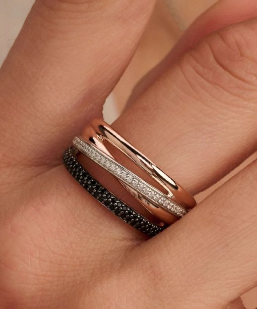 Ti Sento Honeycomb Crossover Ring - M model - Bilde 5