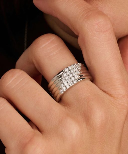 Ti Sento Stardust Zirconia Layered Ring - L model - Bilde 5