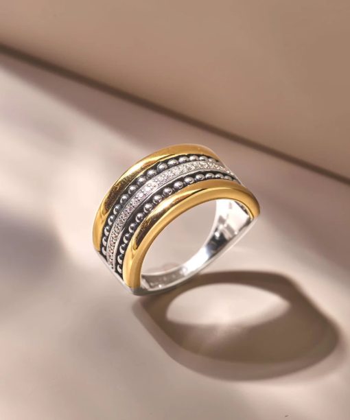 Ti Sento Gold Structure Ring - Bilde 7