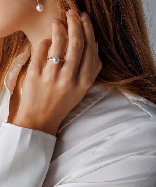 Ring i gull med diamant 0,02 ct WSI - Bilde 2