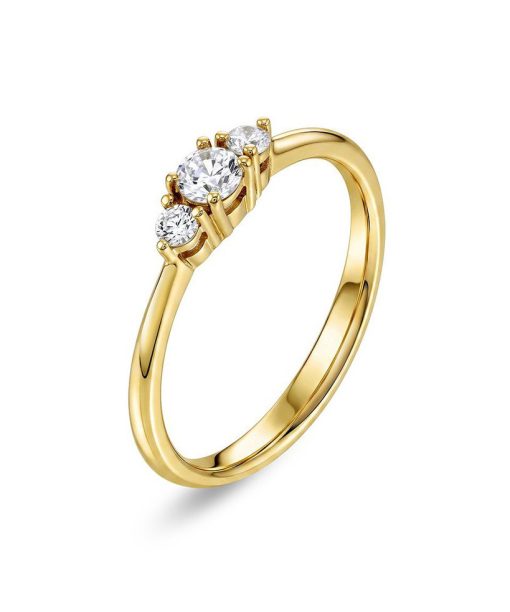 Ring i gult gull med diamanter 0,25 ct W/SI