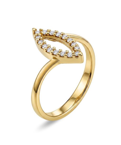 Ring i gult gull med diamanter 0,16 ct TW/SI
