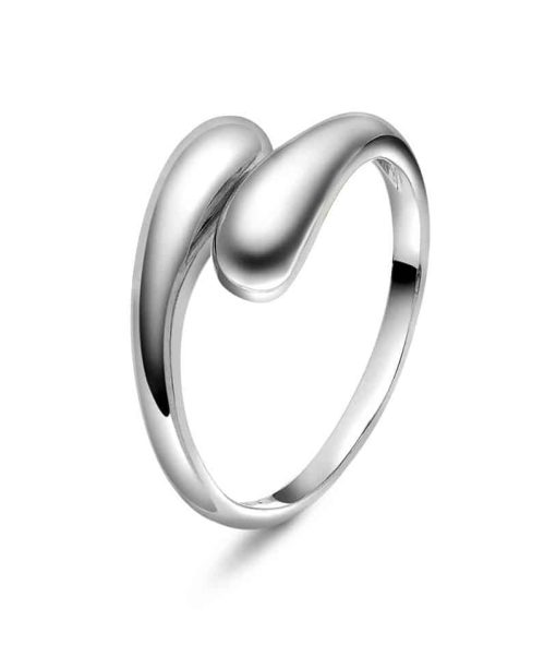 Edge ring i sølv, justerbar