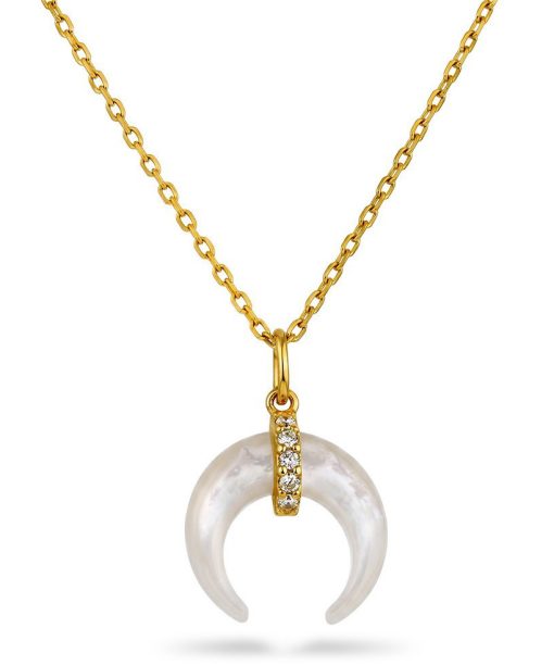 Pearl crescent halssmykke i 925 sølv
