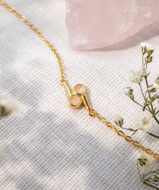 Aura armbånd i 925 sølv med rosenkvarts - Bilde 3
