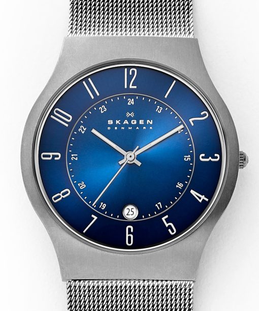 Alternative view of Skagen Sundby Titanium and Charcoal Steel Mesh Watch - 233XLTTN