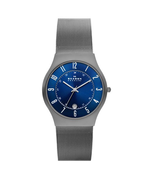 Skagen Sundby Titanium and Charcoal Steel Mesh Watch - 233XLTTN