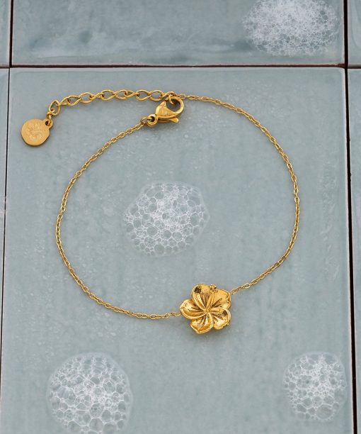 Hibiscus armbånd i forgylt stål - Bilde 4