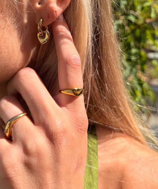Heartline ring i forgylt stål - Bilde 3
