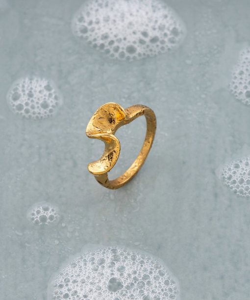 Wave ring i forgylt stål - Bilde 4