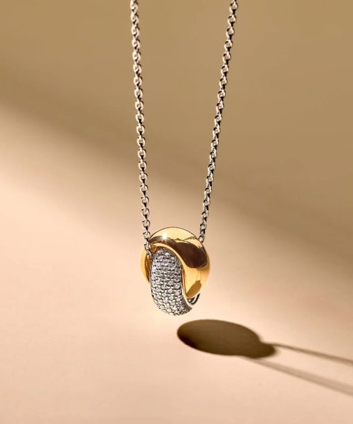 Ti Sento Bold Zirconia Crossover Necklace - Bilde 7