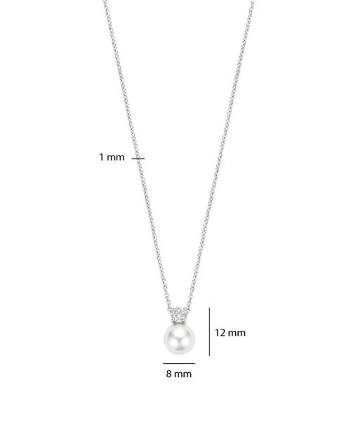 Ti Sento Zirconia Pearl Necklace - Bilde 4