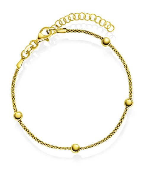 Armbånd i sølv med kuler 19 cm