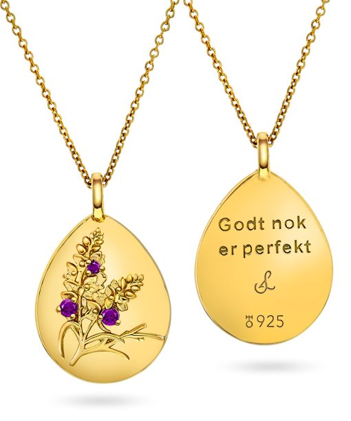 Medaljong "Godt nok er perfekt" med amet
