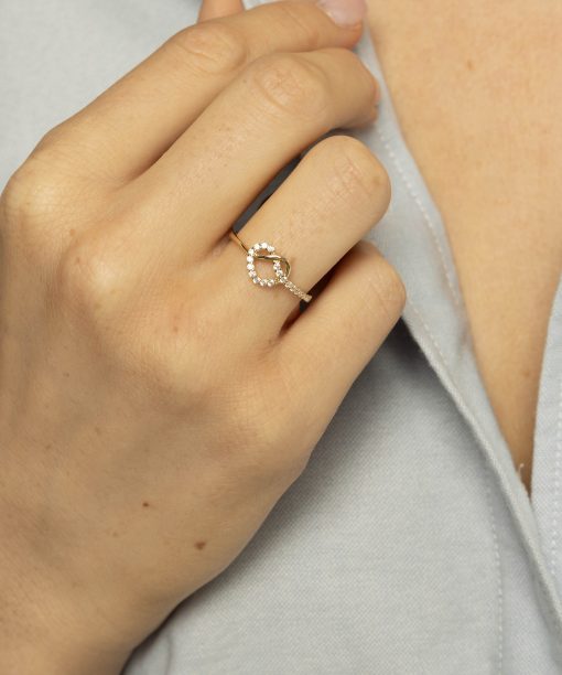 Ring i gull med zirkonia - Bilde 2