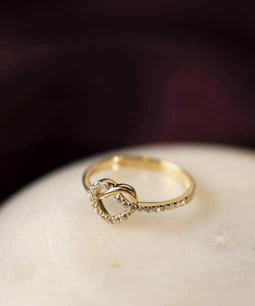 Ring i gull med zirkonia - Bilde 3