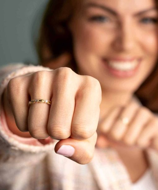 Ring i gull med zirkonia - Bilde 2