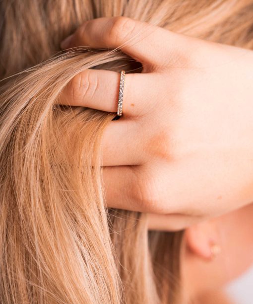 Ring i gull med zirkonia - Bilde 2