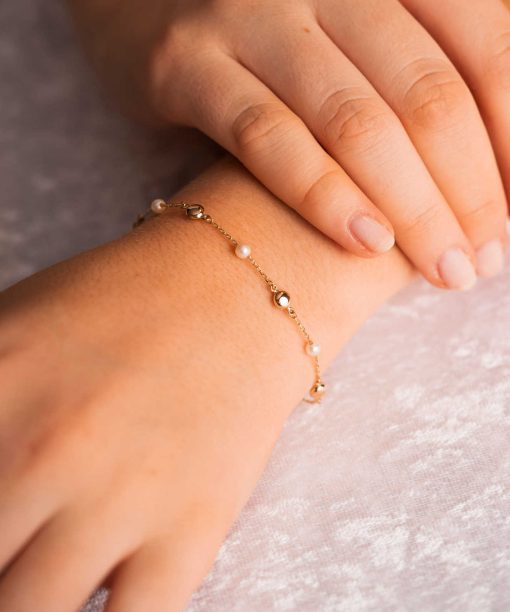 Armbånd i gull med ferskvannsperler - Bilde 2