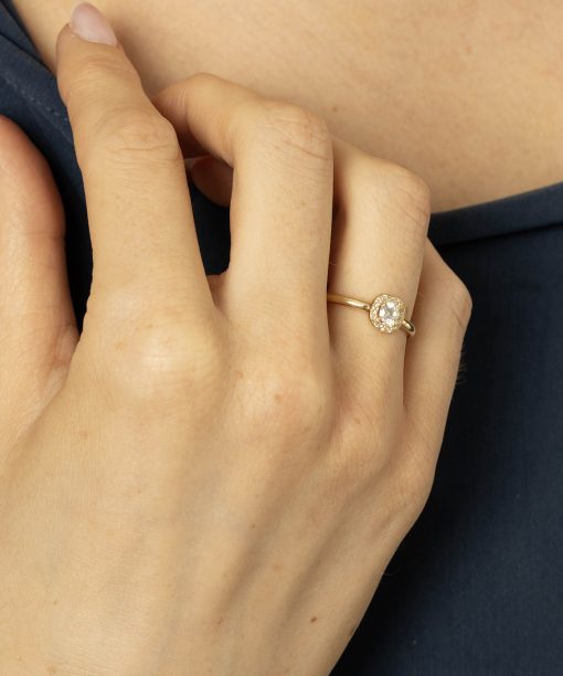 Ring i gull med zirkonia - Bilde 2