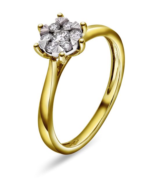 Ring i gull med diamant 0,25ct