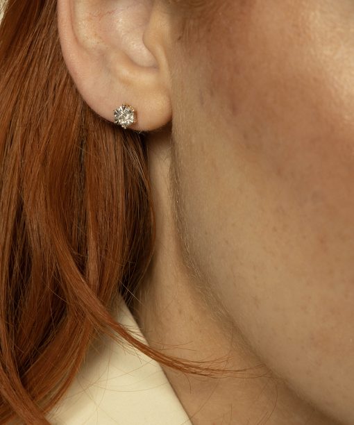 Øredobber i gull med diamanter 0,27 ct W - Bilde 2