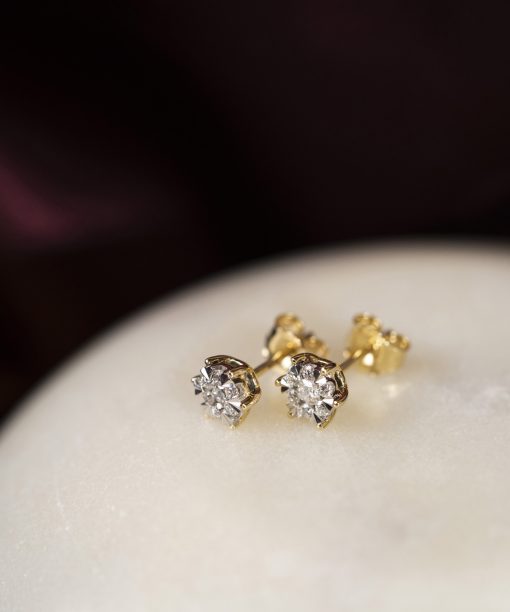 Øredobber i gull med diamanter 0,27 ct W - Bilde 3