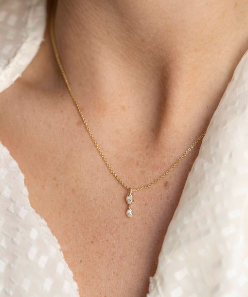 Anheng i hvitt gull med diamanter 0,16 ct W/P - Bilde 2