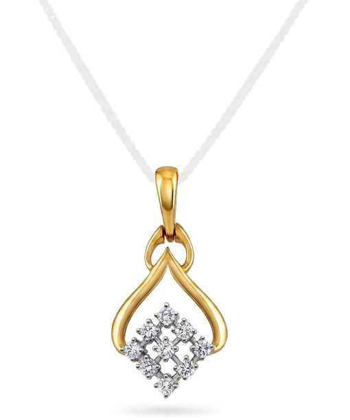 Anheng i gult gull med diamanter 0,08 ct W/P