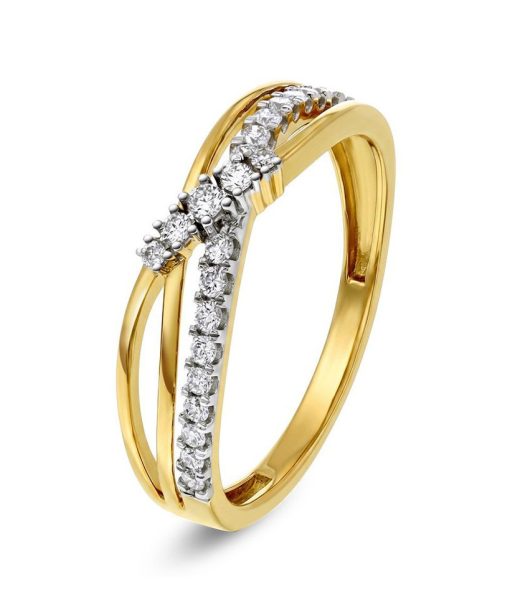 Ring i gult gull med diamant 0,21 ct W/P