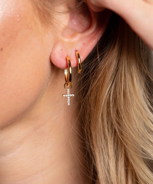 Cross charms i sølv med blank zirkonia - Bilde 2