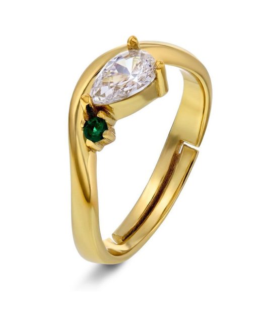 Ring i 925 sølv med steiner