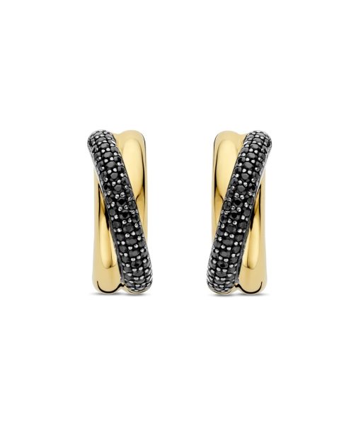 Ti Sento Black Zirconia Crossover Hoops - Bilde 2