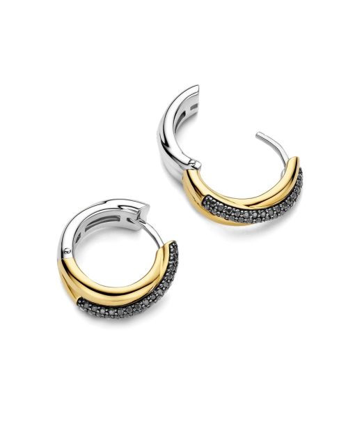 Ti Sento Black Zirconia Crossover Hoops - Bilde 3