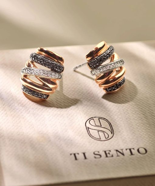 Ti Sento Honeycomb Crossover Earrings - Bilde 7