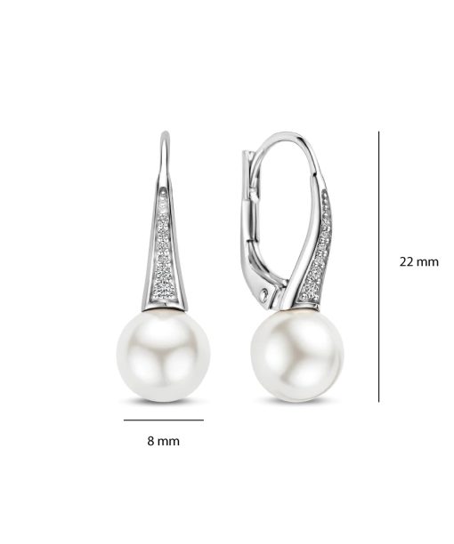 Ti Sento Zirconia Pearl Hoops - Bilde 3
