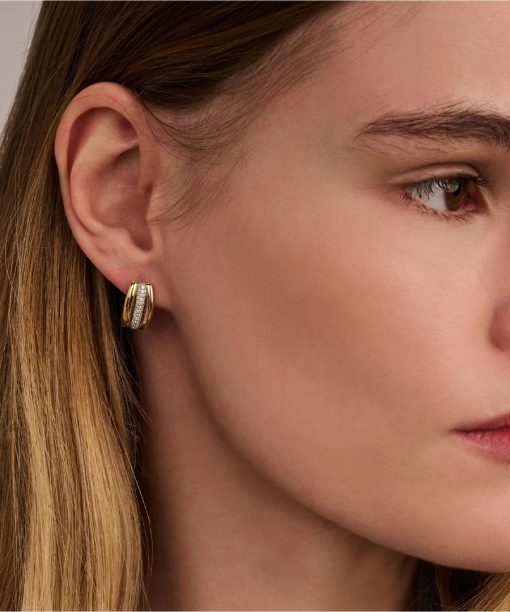Ti Sento Tricolor Triple Circle Zirconia Hoops - Bilde 5
