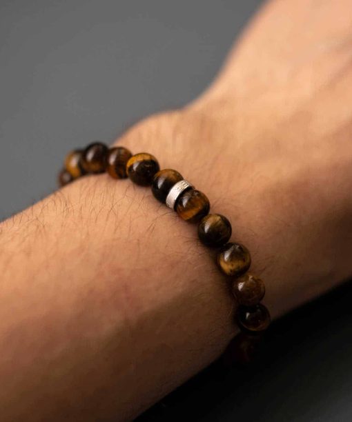 Armbånd i stål med tigerøye - Bilde 4