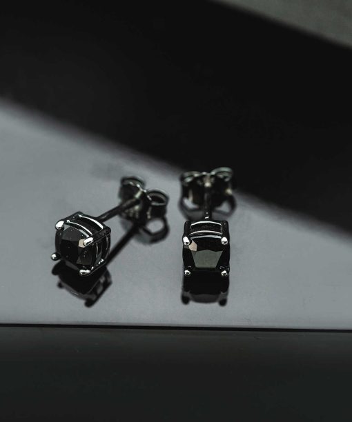 Rex øredobber i sølv med sort nanoglass - Bilde 3