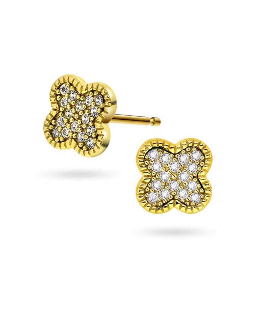 Øredobber i sølv med zirkonia kløver