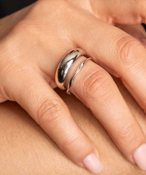 Ring i sølv bølge - Bilde 4