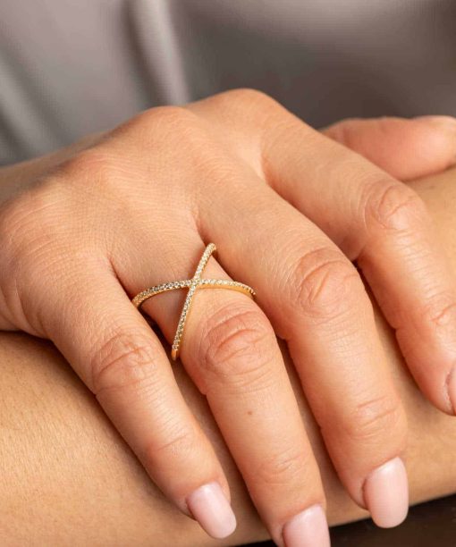 Ring i sølv med zirkonia x - Bilde 2