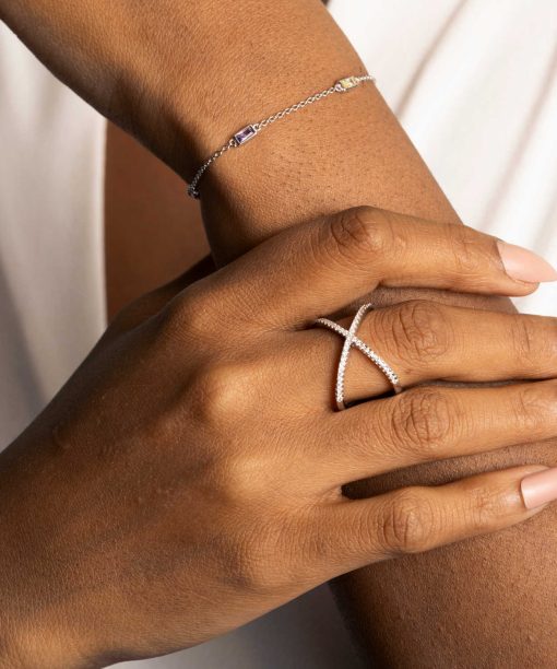 Ring i sølv med zirkonia x - Bilde 4
